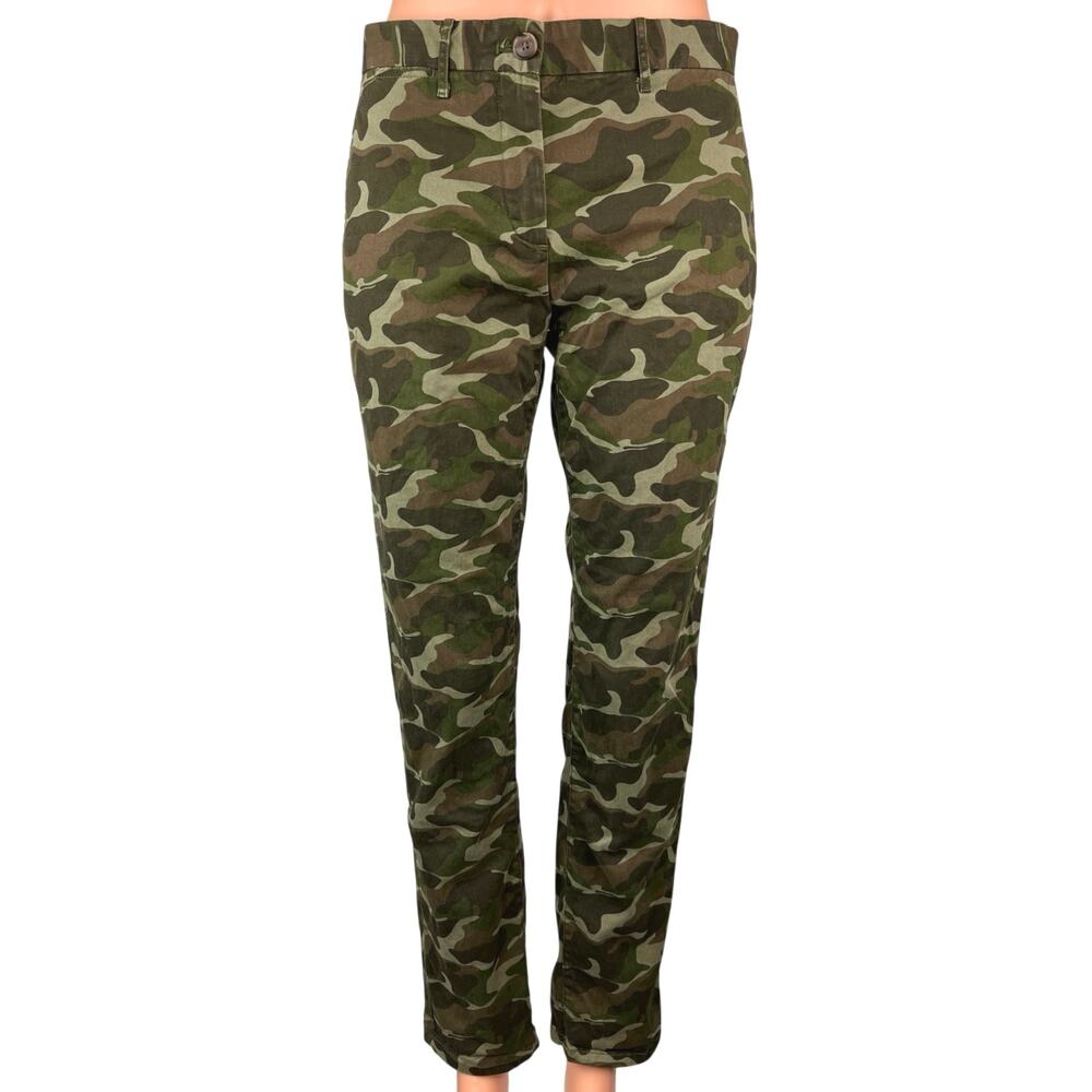 Gap Women's Green Khakis Camouflage Camo Army Military Straight Pants Size M